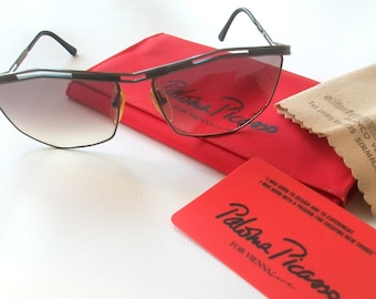 PALOMA PICASSO for VIENNALine Sunglasses Original Designer Sunglasses 80s Pop Art True Vintage Sun glasses Case and Quality Card