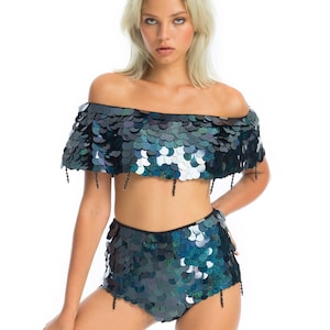 SEQUIN SHORTS, Festival clothing, festival shorts, burning man clothing women, rave outfit, holographic clothing, festival outfit