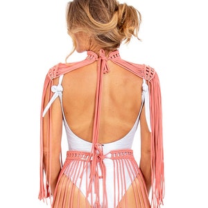 EPAULETTE TOP | Burning man costume, tassel top, music festival clothing, sexy dancewear, accessories, rave top, handmade, body jewellery
