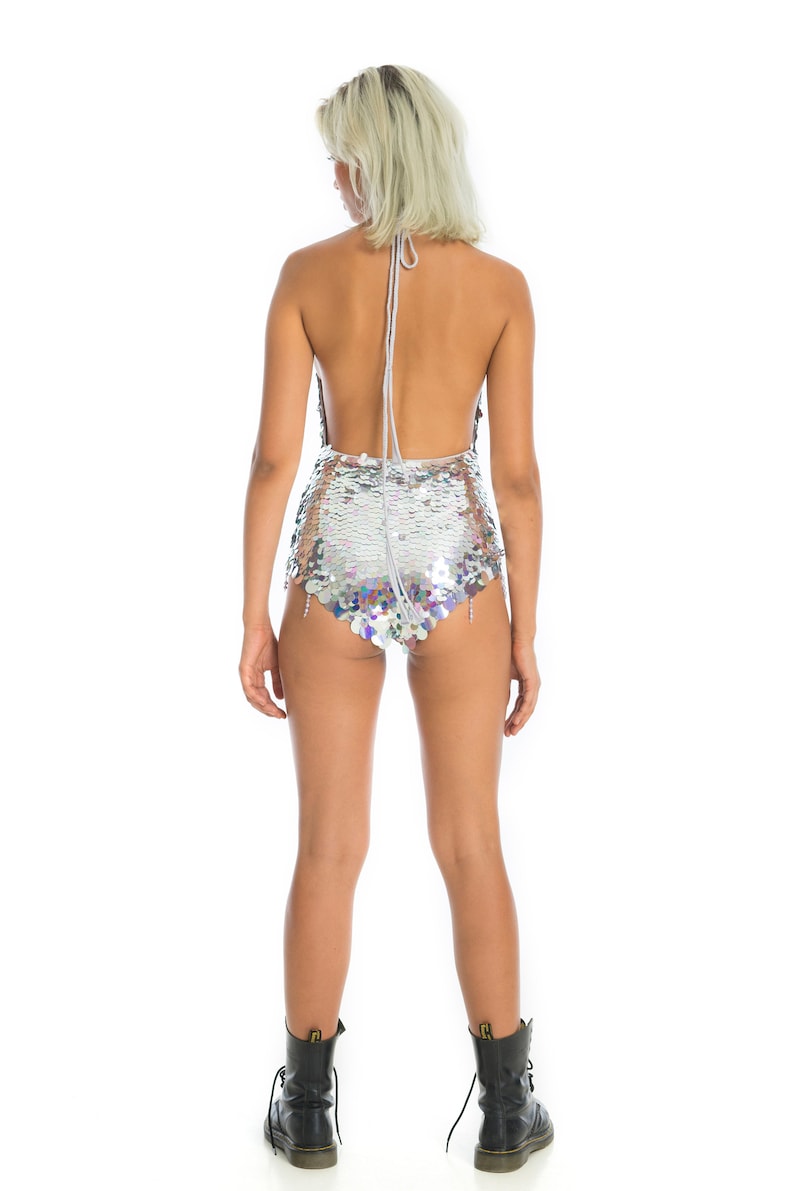 Sequin Bodysuit Revealing Burning Man Costume Sexy Edm Rave Etsy