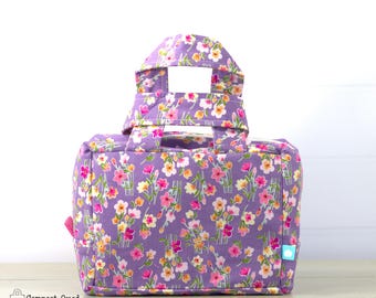 Scripture Case for Regular Quad | LDS Quad Scripture Cover | Missionary or Baptism Gift | Handmade Scripture Bag | Purple Pink Floral