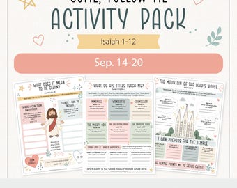 Come Follow Me 2026 Isaiah 1–12 | Sept 14–20 | Primary Activities for Kids | Family Scripture Study Printable
