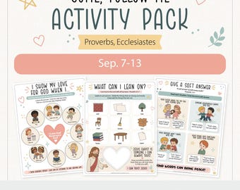 Come Follow Me 2026 Proverbs Ecclesiastes Activities | Sept 7-13 | Primary Activities for Kids | Family Scripture Study Printable
