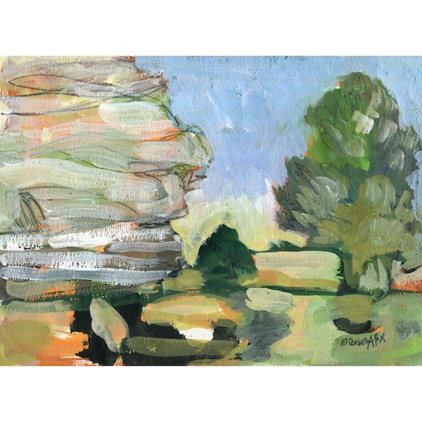 The Rocks I Love, Watercolour Painting, Landscape Painting, Contemporary Art, ElizabethAFox