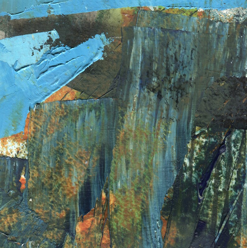 Rugged Coast 2, Landscape Abstract, Original Fine Art, Oil Painting, Ocean Picture, ElizabethAFox, 42 x 30 cm image 4