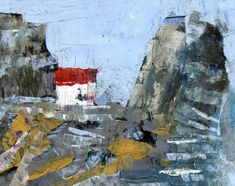 Cosy Mountain Refuge, Oil Painting, Dolomite Painting, Fine Art, Landscape Painting, ElizabethAFox