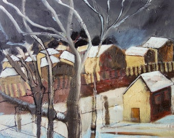 Landscape Oil Painting, Northern Snow, Yorkshire Painting, Original Oil Painting, Winter Picture, 20 x 16 inches