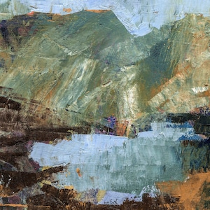 Pintura al óleo de paisaje, Blea Tarn, Pintura al óleo original, Pintura de paisaje, Distrito de los Lagos, Bellas Artes, 42 x 29 cm