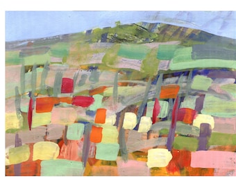 Moorland Flowers, Original Watercolour Painting, Landscape Painting
