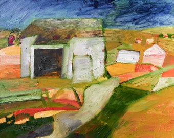 Barn at Malham, Landscape Oil Painting, Yorkshire Painting, Original Oil Painting, ElizabethAFox