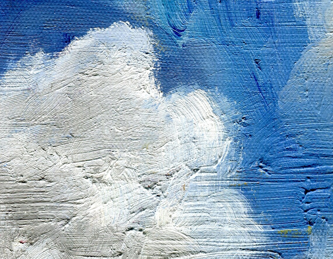 Cumulus Clouds Landscape Oil Original Oil Painting Fine Etsy