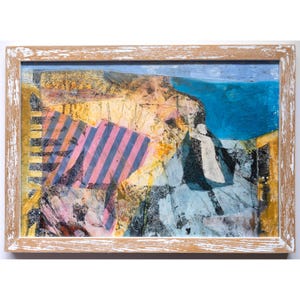 Géologie côtière, peinture à l'huile originale encadrée