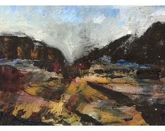 Dark Hills, Coire a Ghrunnda, Isle of Skye, Landscape Oil Painting, Original Oil Painting