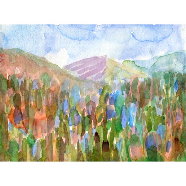 MOUNTAIN FLOWERS,  Mountain Painting, Original Landscape Painting, ElizabethAFox