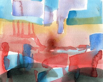 Red Reflections - Abstract Watercolour - Fine Art - Watercolour Painting - Contemporary Art