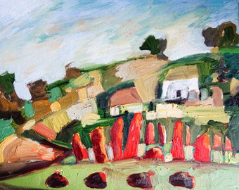 Landscape Oil Painting, Stone Circle, Yorkshire Painting, Original Oil Painting, ElizabethAFox