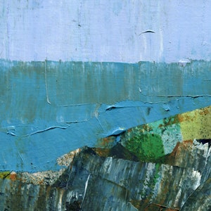 Rugged Coast 2, Landscape Abstract, Original Fine Art, Oil Painting, Ocean Picture, ElizabethAFox, 42 x 30 cm image 3