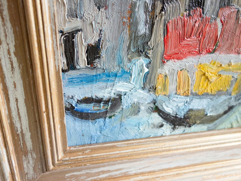 Venice Houses, Venice Painting, Framed Original Oil Painting, Italy