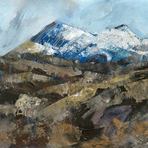 Pintura al óleo de paisaje, Nieve de Cairngorm, Pintura al óleo original, Pintura de paisaje, Tierras Altas de Escocia, Bellas Artes, ElizabethAFox