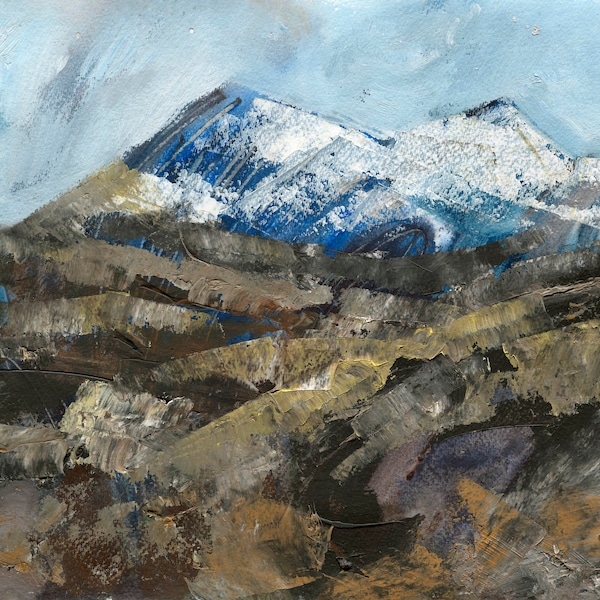 Landscape Oil Painting, Cairngorm Snow, Original Oil Painting,  Landscape Painting, Scottish Highlands, Fine Art, ElizabethAFox