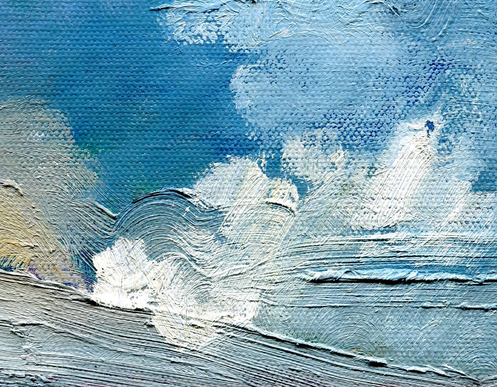 Cumulus Clouds Landscape Oil Original Oil Painting Fine Etsy