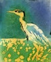 HERON - Original Wax Encaustic - Bird Painting - ElizabethAFox - Nature Painting 