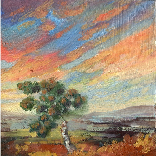 Lone Pine, Landscape Painting,  Original Landscape, Yorkshire Painting, Oil Painting