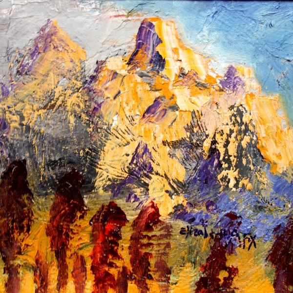 Mountain Forest, Oil Painting, Landscape Painting, ElizabethAFox,