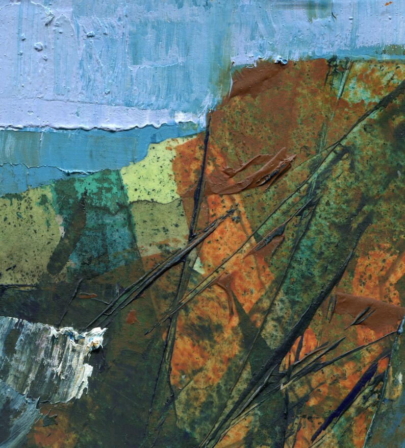 Rugged Coast 2, Landscape Abstract, Original Fine Art, Oil Painting, Ocean Picture, ElizabethAFox, 42 x 30 cm image 2