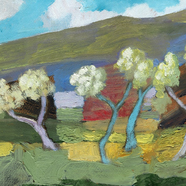 Landscape Painting, Malham Blossoms, Fine Art, Original Landscape, ElizabethAFox, Oil Painting