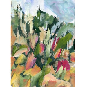 Summer Garden Flowers,  Fine Art. Original Landscape, Watercolour Painting