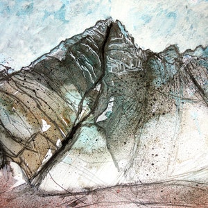 Waterpipe Gully Original Watercolour Painting Mountain Landscape Isle of Skye Fine Art ElizabethAFox image 1