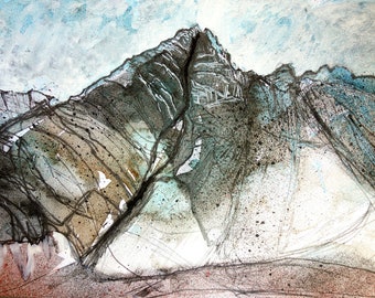 Wasserpfeife Gully - Original Aquarell Gemälde - Berglandschaft - Isle of Skye - Fine Art - ElizabethAFox