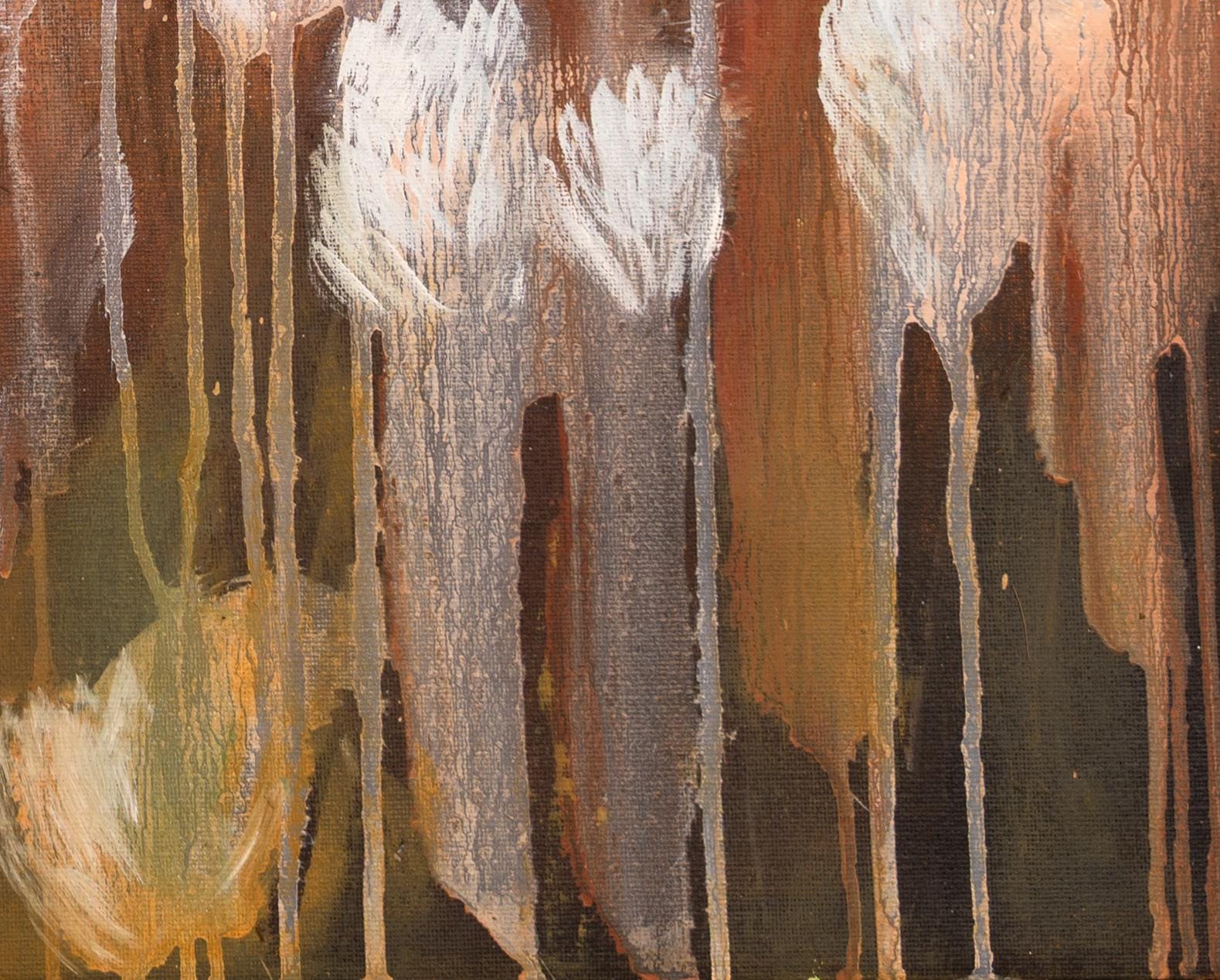 池の花、額入り油絵、オリジナルの花の絵 - Etsy 日本