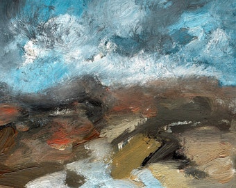Moorland Ridge, Landscape Abstract,  Oil Painting, Mountain Picture