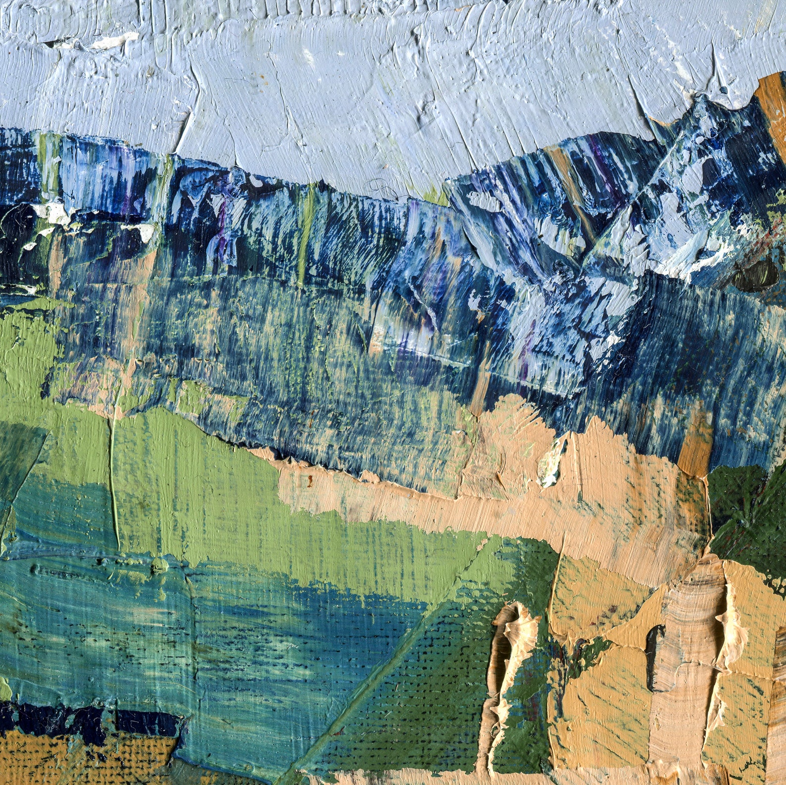 Abstract Fields Landscape Painting Yorkshire Landscape Fine Etsy UK