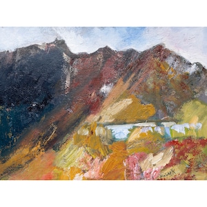Goat Fell, Arran, Pintura al óleo de paisaje, Pintura al óleo original, Pintura de paisaje, Tierras Altas de Escocia, Bellas Artes, ElizabethAFox
