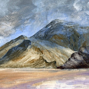 Landscape Painting, Iceland&#39;s Rainbow Mountains, Original Painting, Fine Art, ElizabethAFox, 29 x 20 cm