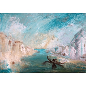 Hazy Lagoon, Venice, Venice Painting, Original Oil Painting, Italy Painting, Architecture