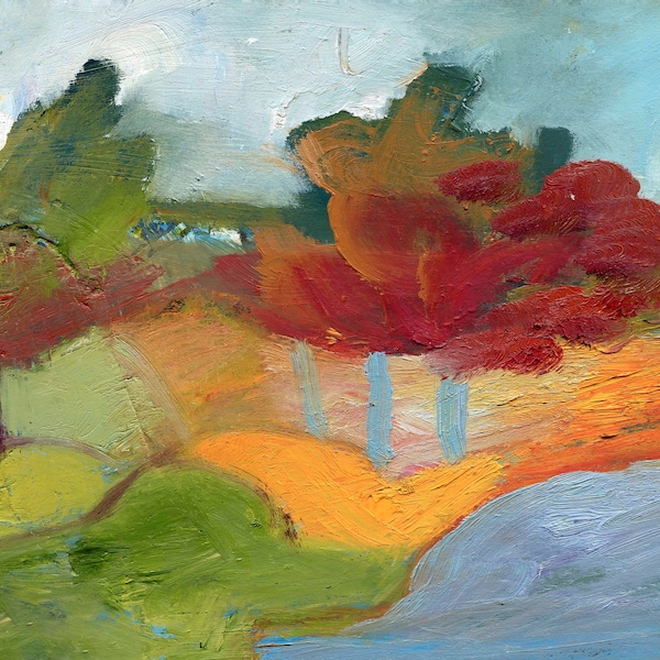 Landscape Painting, Olive Trees, Fine Art, Original Landscape, ElizabethAFox, Oil Painting, Garden Painting