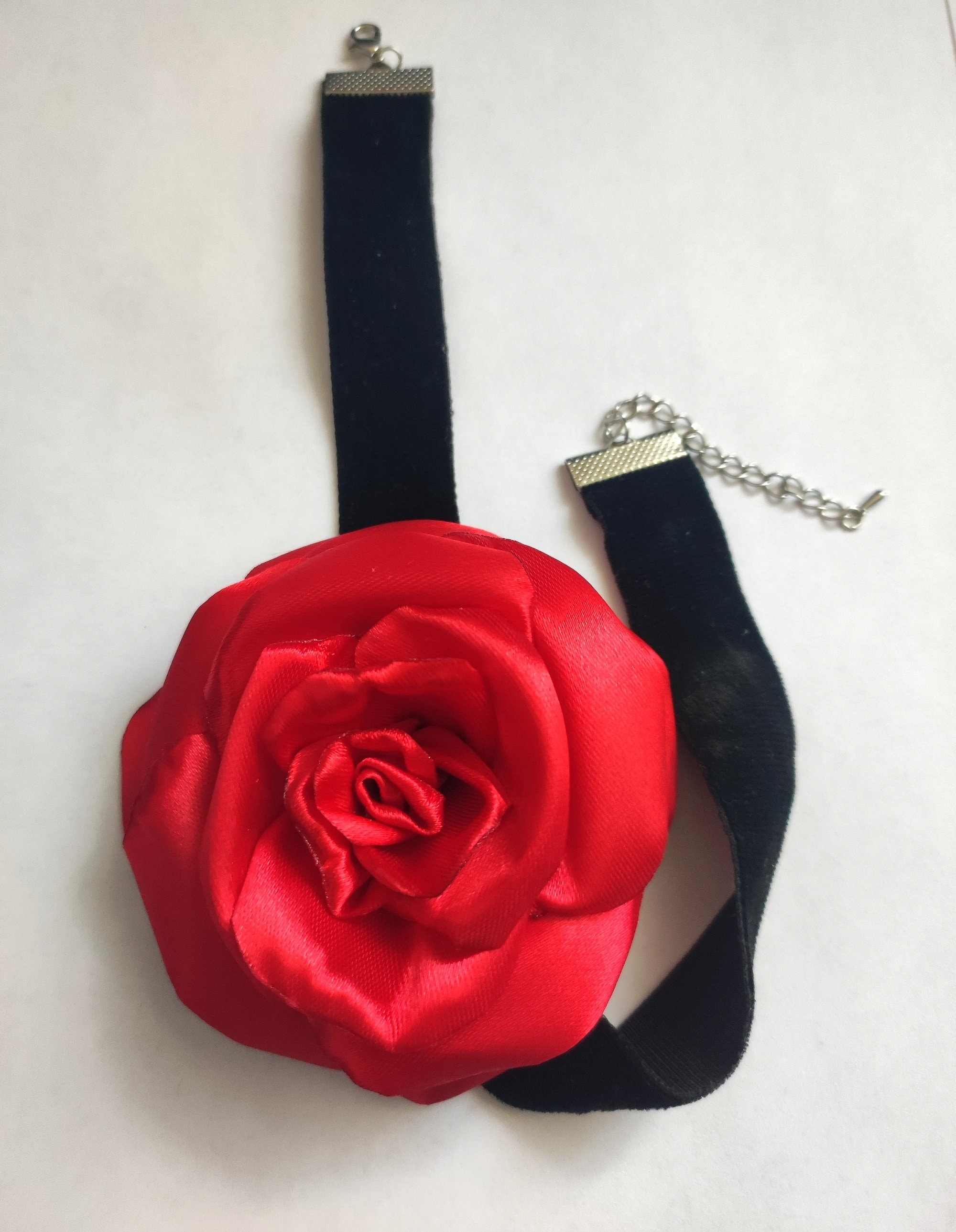Collana Con Fiori Boho - Girocollo Regolabile, Rose In Tessuto, Per Donne E Ragazze - Foto 12