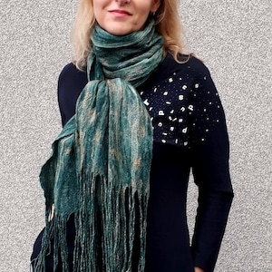 Felted Scarf Wool  Cobweb felted scarf Organic eco scarf Very soft and light.