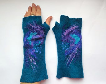 Felted mittens, mittens mittens, fingerless gloves mitts, woolen mittens, Hand felting, handmade.