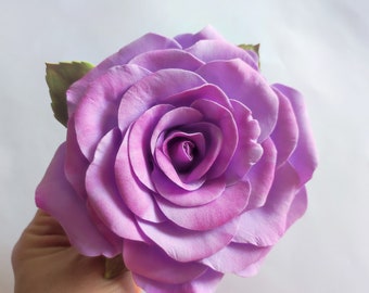 Brooch "Lilac rose". Large brooch. Flower pin. An elegant gift for her. Decoration for clothes and hair.