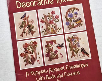 Charted Decorative Initials, cross stitch embroidery, Dover Needlework Series, Misse Moeller, alphabet letters