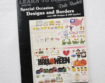 Special Occasion Designs & Borders cross stitch book, over 500 designs and 200 borders, learn to design book 10, Dale Burdett, embroidery