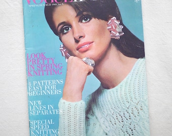 Vogue Knitting Book spring/summer 1968 no.4, vintage designs, knit and crochet for women and men, fine and super chunky knits