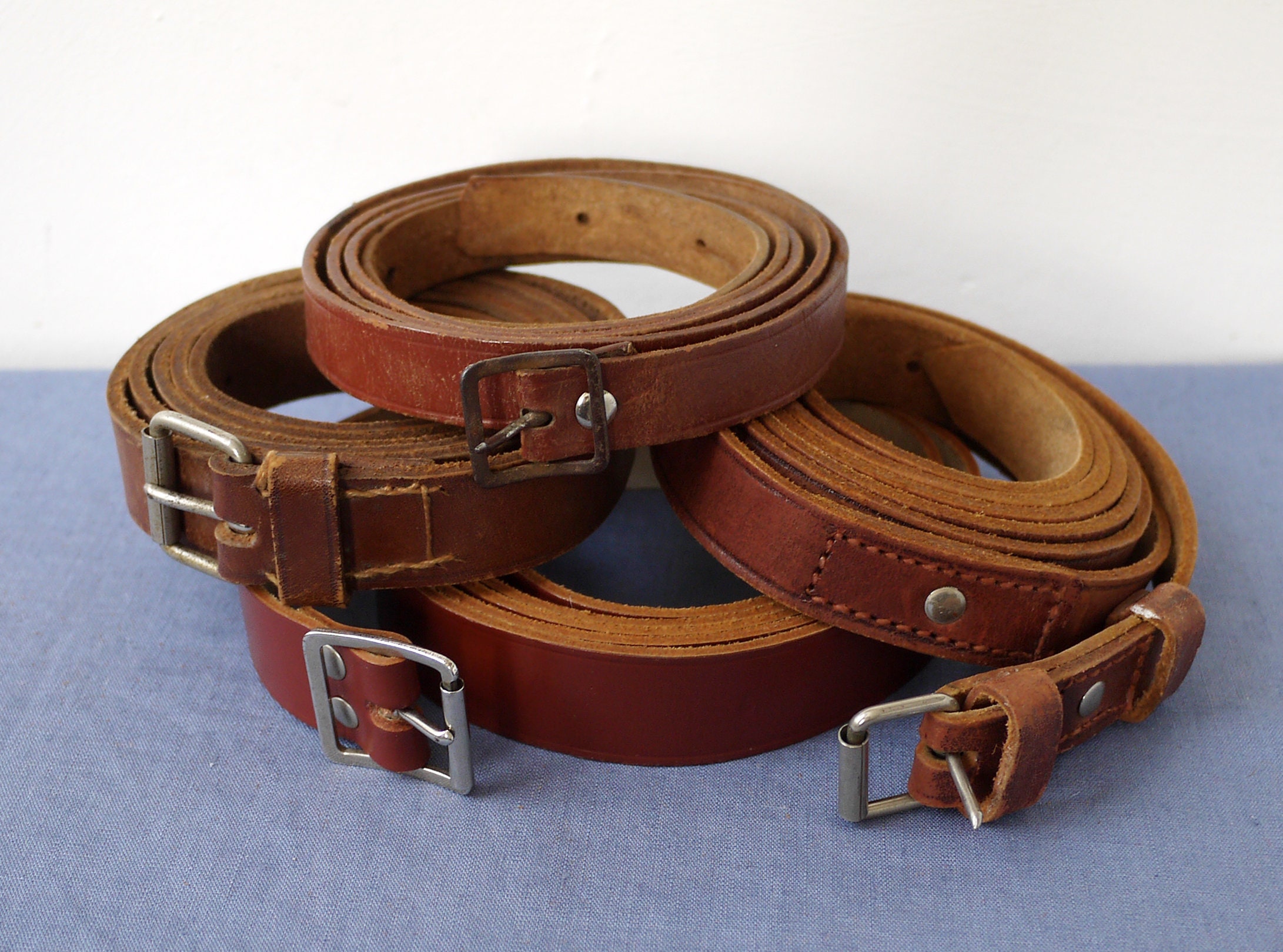 Utility Strap Full Grain Leather 25mm 1 Wide Heavy Duty Nickel