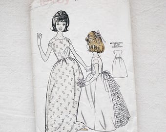Vintage Party Dress Sewing Pattern: Le-Roy 729, Age 5-6 (Chest 24")