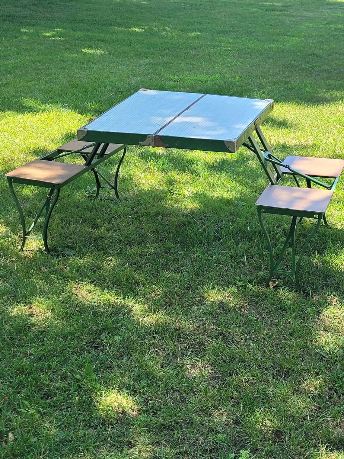 Vintage Handy Table and Chair Set Milwaukee Stamping Co Etsy